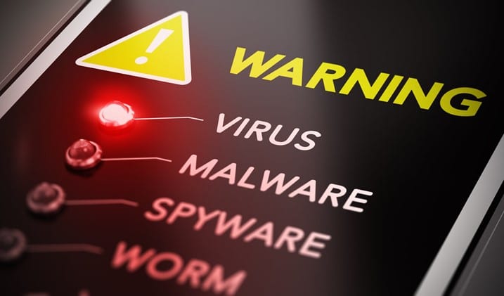 Warning for a virus on computer