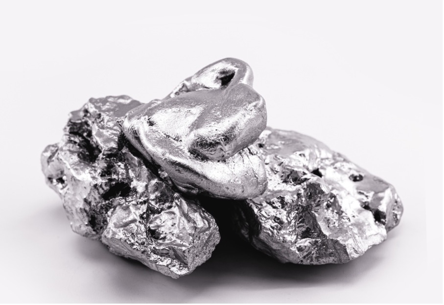 A group of silver nuggets